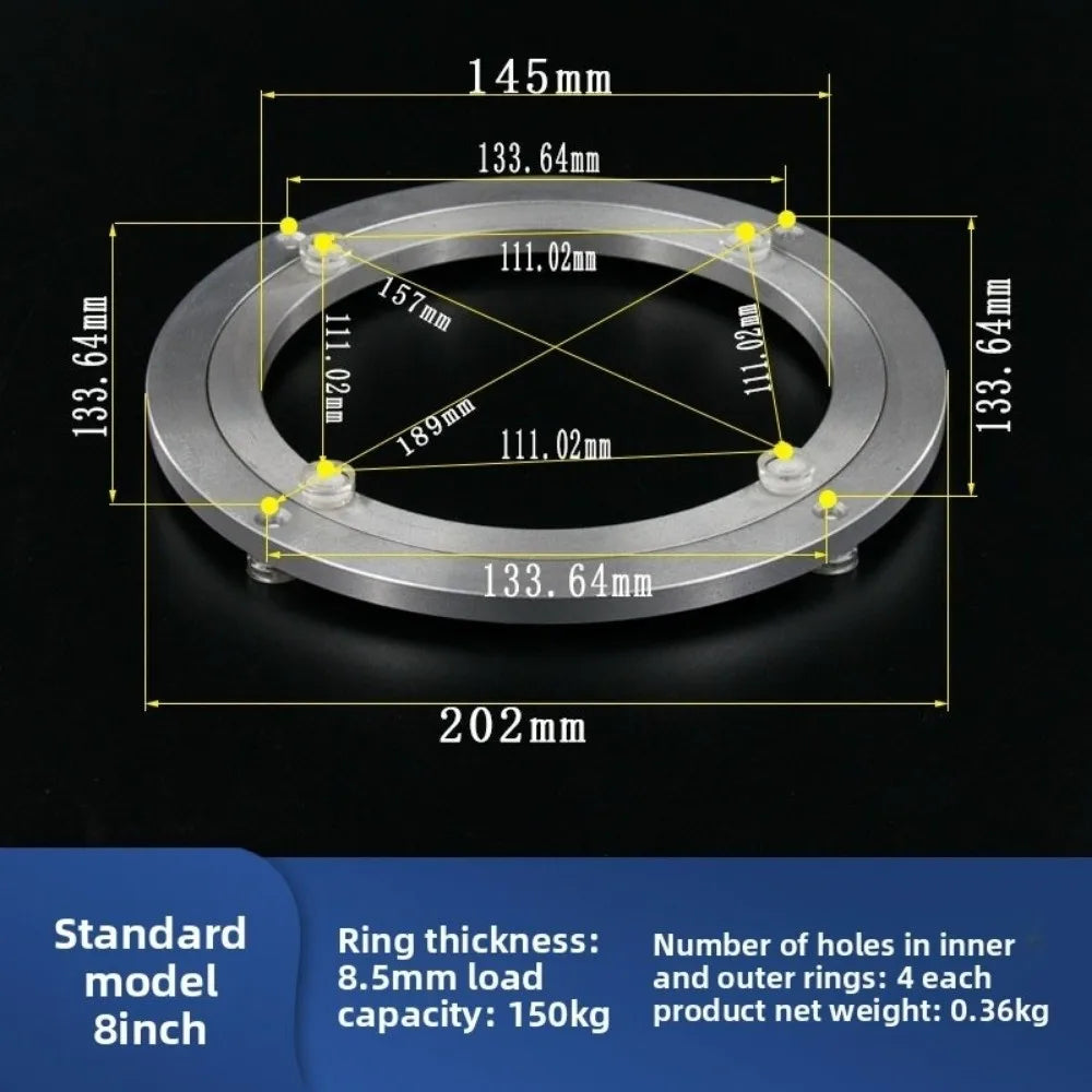 New Rotating Bearing Turntable Round Heavy Duty Bearing Plate Base Rust Resistant Smooth Table Turntable Kitchen Hardware Oasis Select