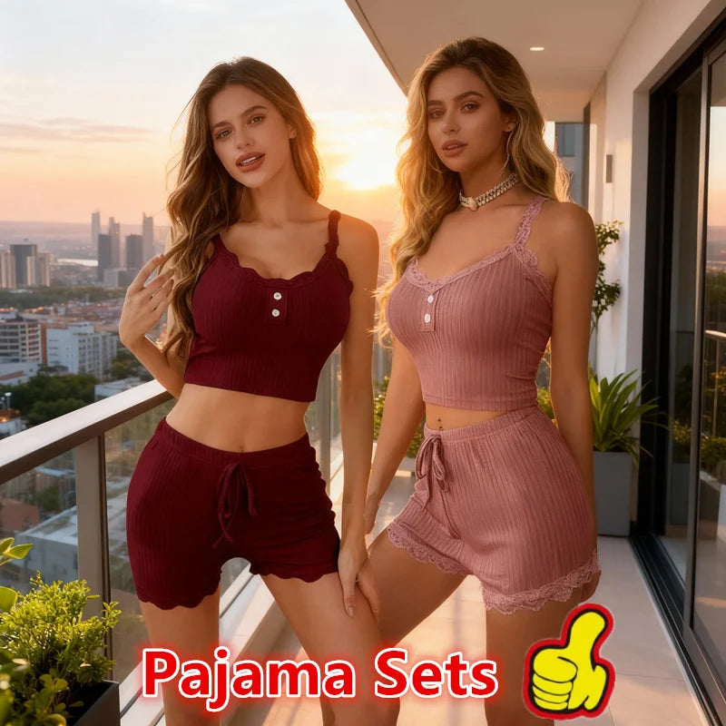 NEW Women Pajama Sets Pijama Pajamas Woman Set Sexy Women Sleepwear for Sleeping Women's Trousers Sleep Lounge Underwear Oasis Select