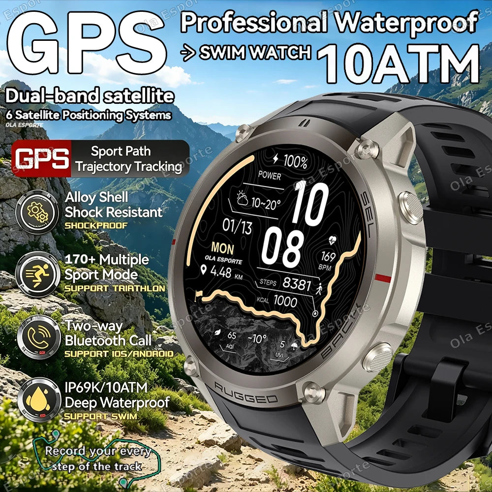 Ola Esporte GPS Smart Watch AMOLED 5ATM 170+ Sports HD Call