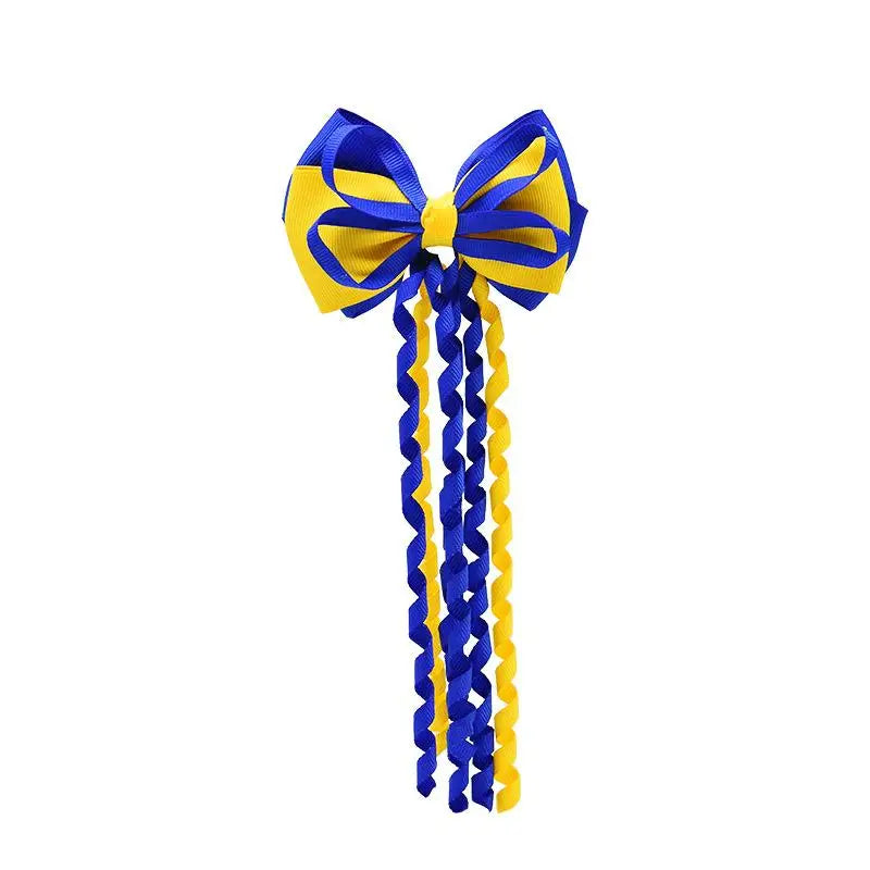 Festival Bow Hair Clips – Curly Ribbon Tassel Hairpins for Girls Hair Bow Clip Oasis Select A8