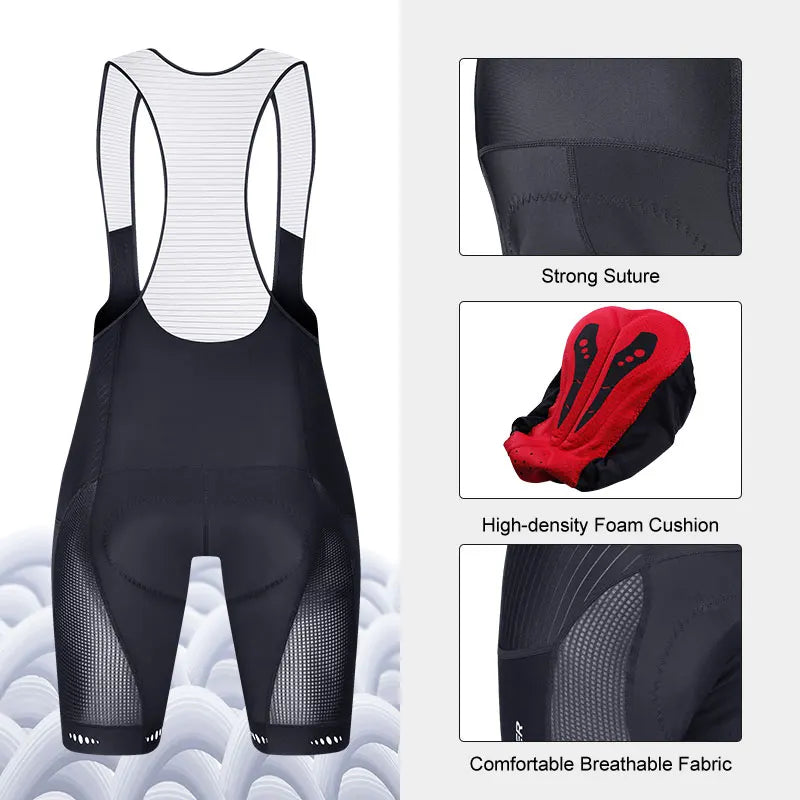 X-TIGER Cycling Bib Shorts 5D Gel Pad Mountain Bike Shorts Bretelle Pockets Outdoor Breathable UPF50+ Bike Tight Bicycle Shorts Oasis Select