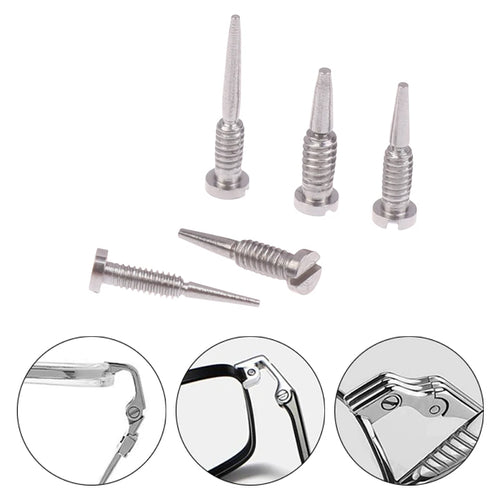 100Pcs Glasses Spring Hinge Screws Optical Eyewear Accessories Pointed End Self Aligning Screw Repair Supplies Oasis Select