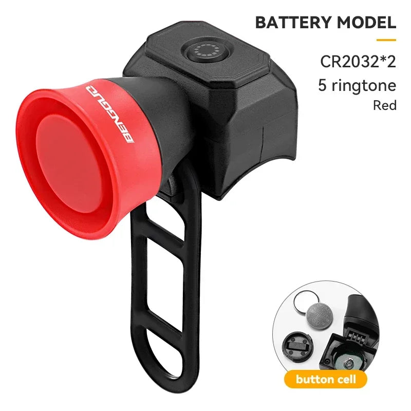 5 Mode Bike Electric Bell Horn Cycling USB Charging Motorcycle Ring Antitheft Waterproof Alarm Mountain Road Bicycle Accessories Oasis Select E