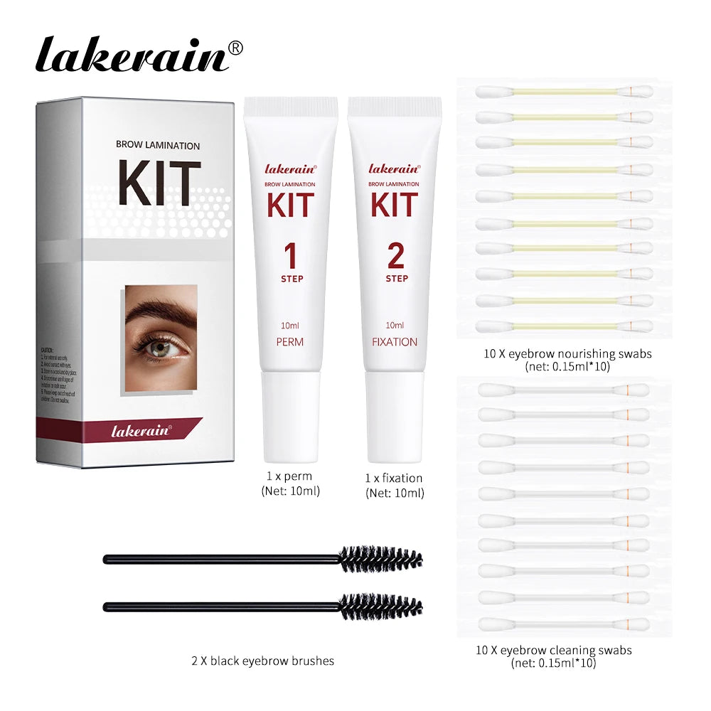 Lakerain Brow Lamination Kit Semi-Permanent Full Thick Lamination Brows Lifting Perming Setting Cream Tools Set Salon Home Use Oasis Select