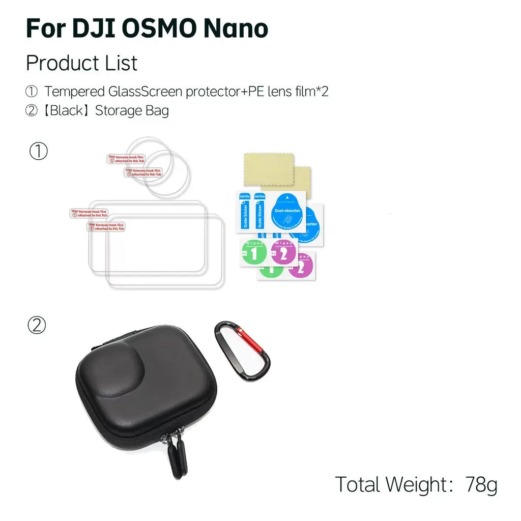 DJI OSMO Nano Accessories Kit – Metal Frame, Filters & Case