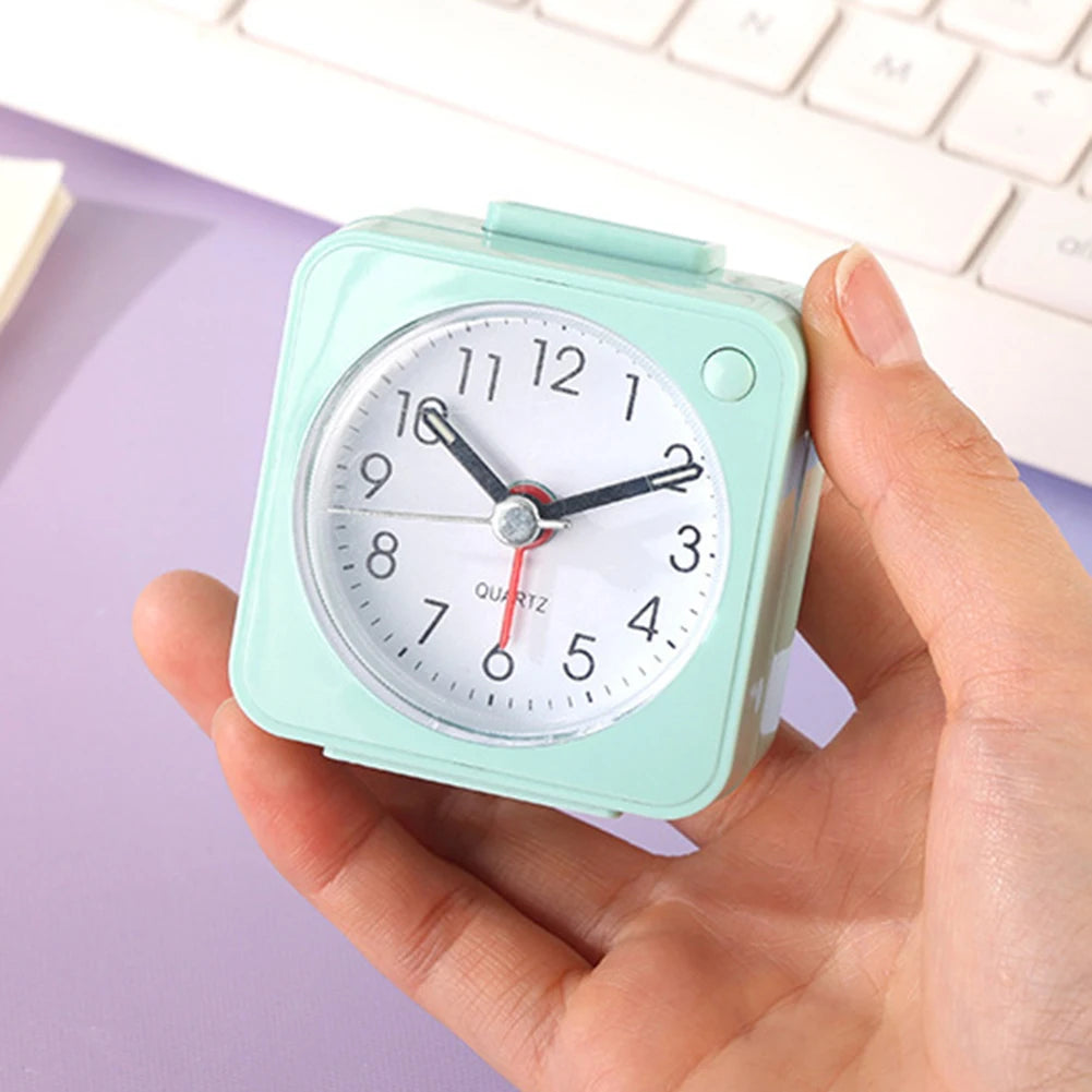 Mini Square Travel Alarm Clock – Silent, Compact & Night Light