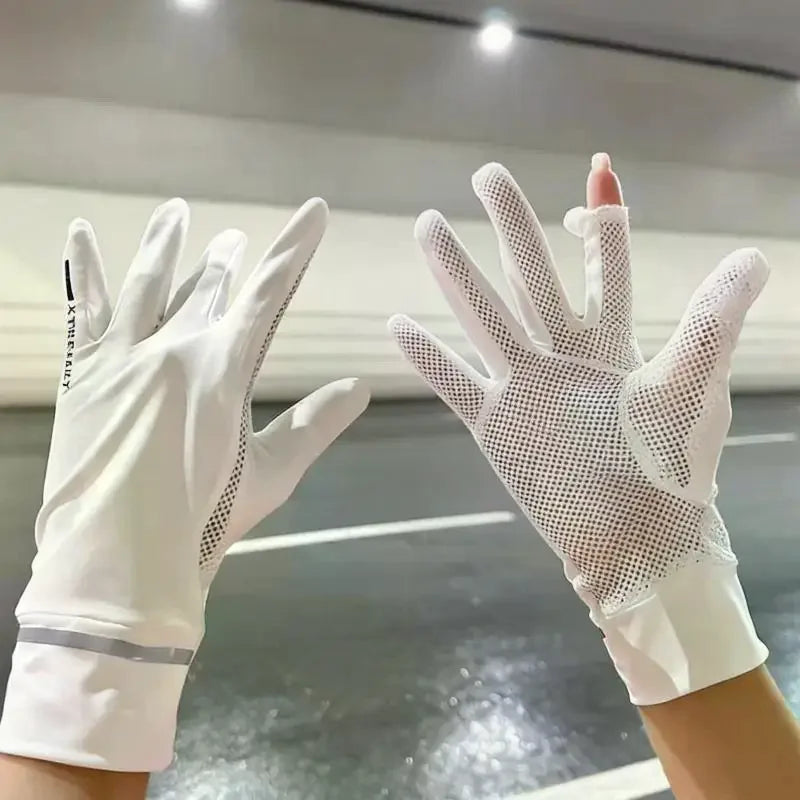 Women Summer Gloves 1Pair Sun Protection Breathable Mesh NonSlip Touchscreen Outdoor Driving Cycling Oasis Select