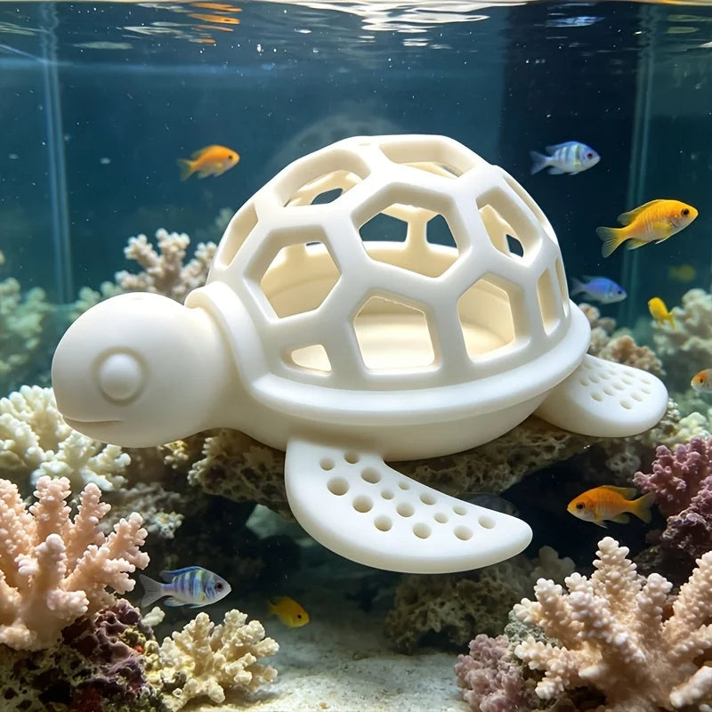 Turtle Shape Aquarium Hideout Cave Honeycomb Hollow Shelter Fish Shrimp Breeding House Fish Tank Landscape Decoration Ornament Oasis Select