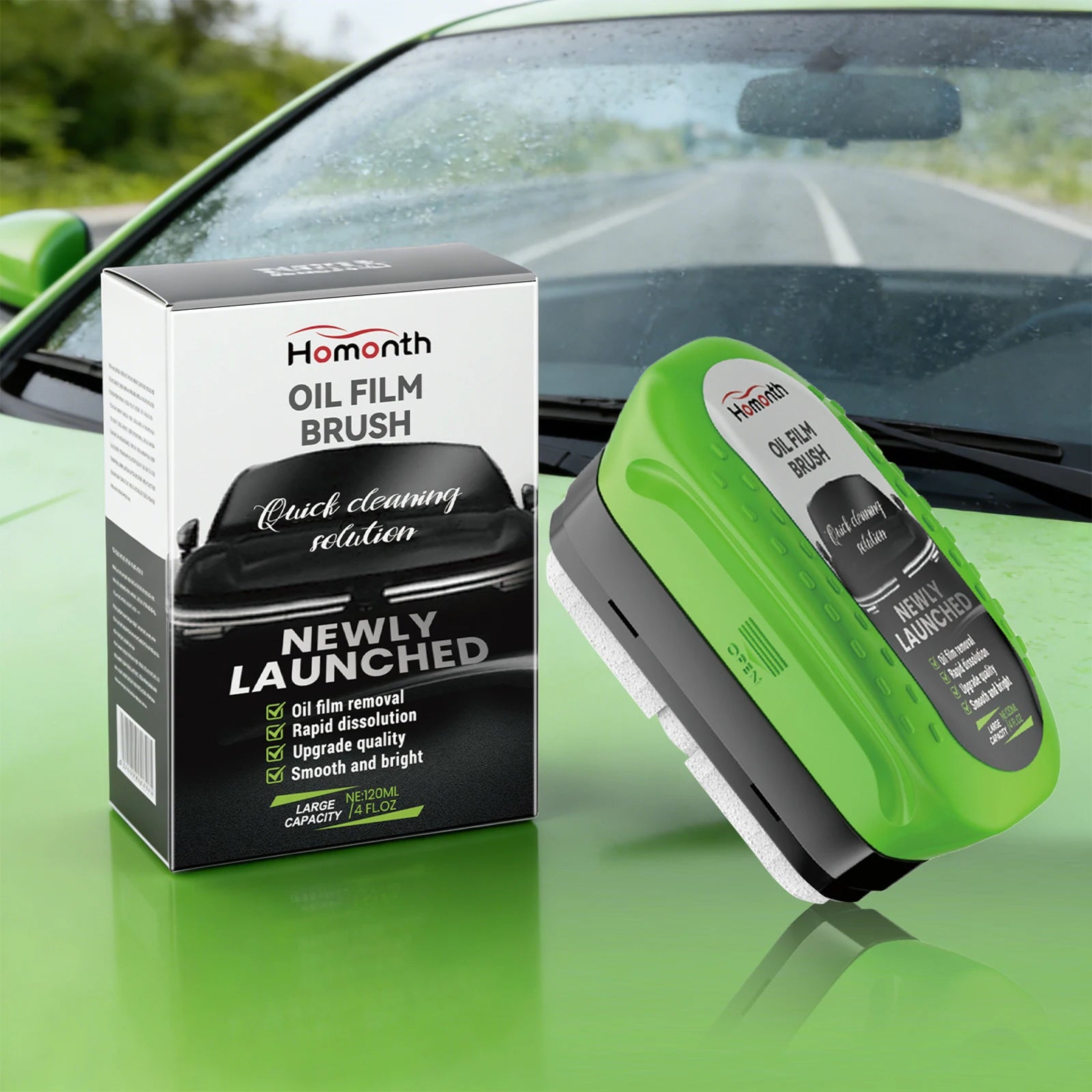 Car Oil Film Cleaning Brush Clean the Car Windows Windshield Oil Film Remover for Car Window Smooth Brighten Car Cleaning Tools Oasis Select