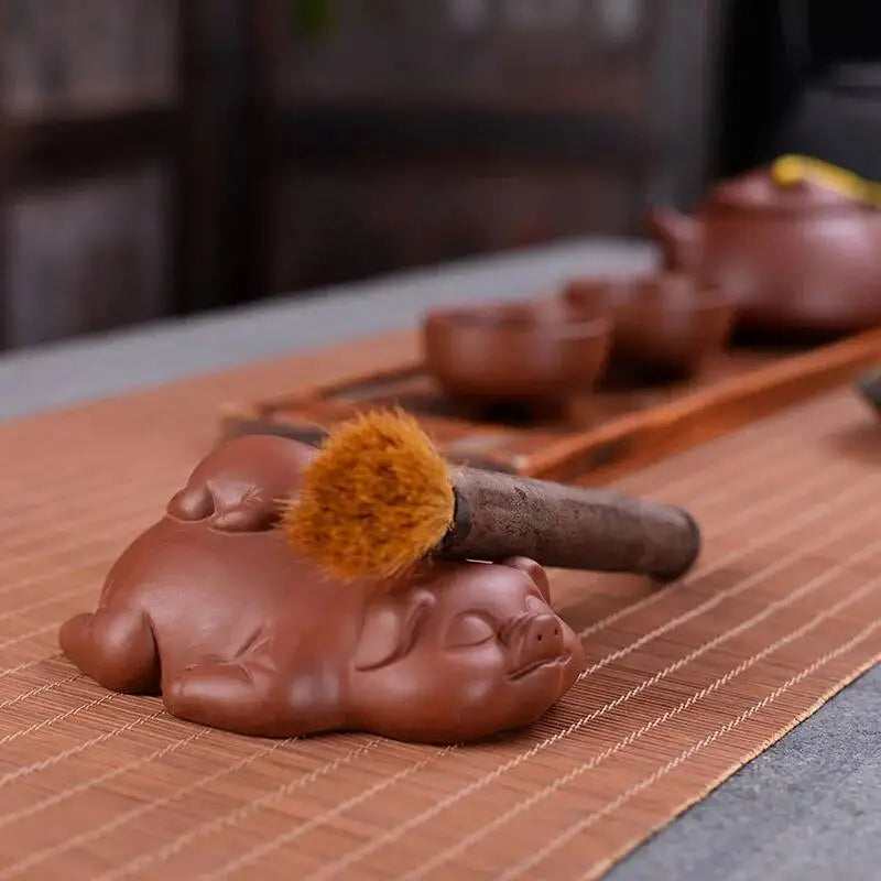 Purple Clay Pig Tea Pet Pig Can Raise Tea Table, Tea Art, Tea Ceremony, Creative Personality, Tea Table Ornaments Oasis Select