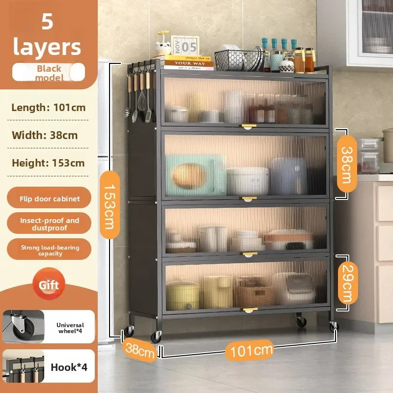 Shelves Floor-to-ceiling multi-layer household cupboards Storage cabinets Against the wall Side cabinets Storage cabinets Oasis Select Black 38 101-5-4