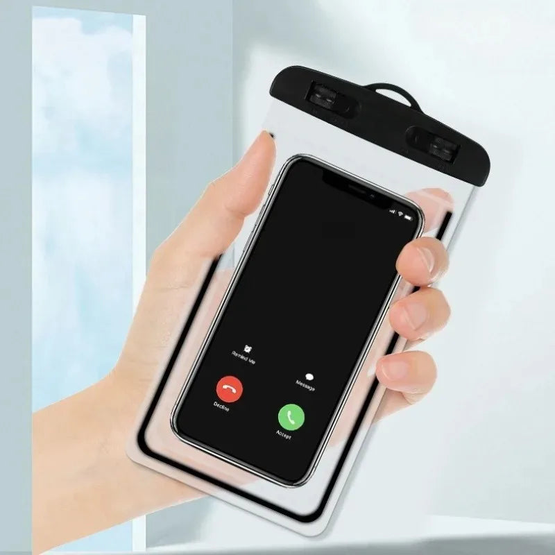 PVC Transparent Waterproof Phone Pouch Luminous Touchscreen Dry Bag with Seal Lock for Swimming Diving Hot Spring Rafting Oasis Select