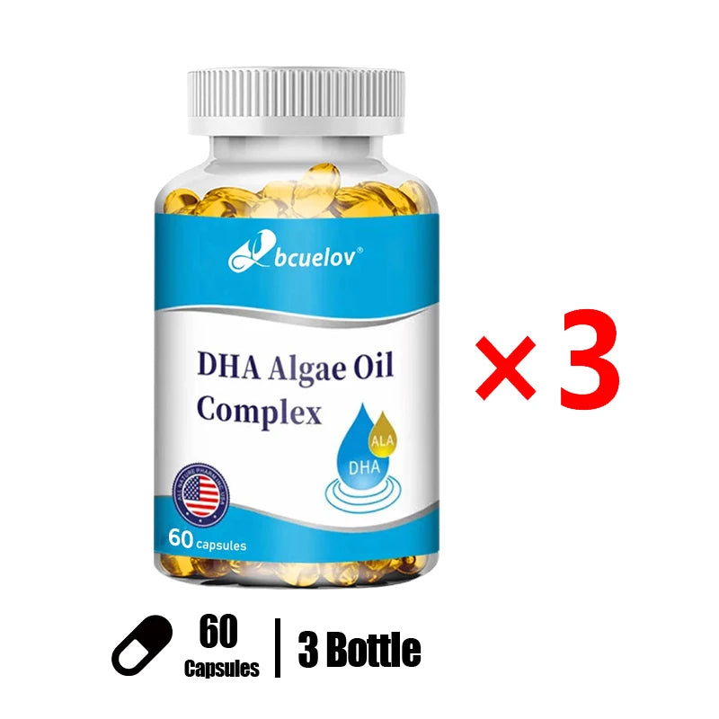 Algae Oil Omega-3 DHA & EPA Capsules | Vegan Brain & Eye Support
