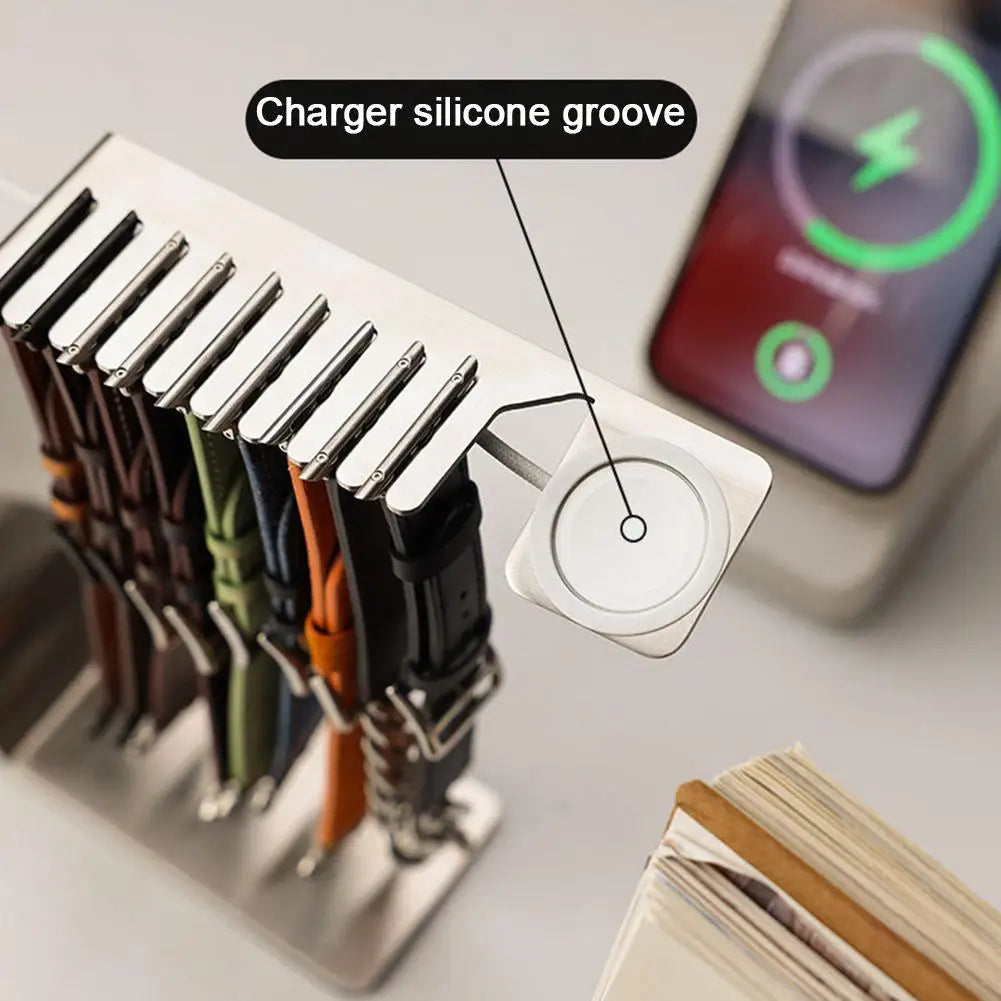 Apple Watch Charging Stand & Strap Organizer – Steel Desk Dock