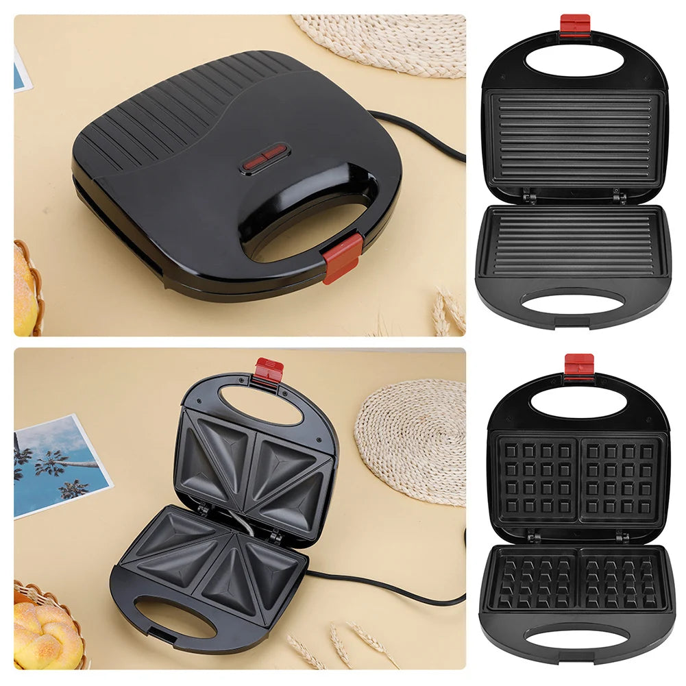 750W Non-Stick Sandwich Press & Waffle Maker | Countertop