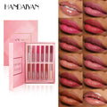 Handaiyan 12-Shade Velvet Matte Lip Gloss Set – Waterproof