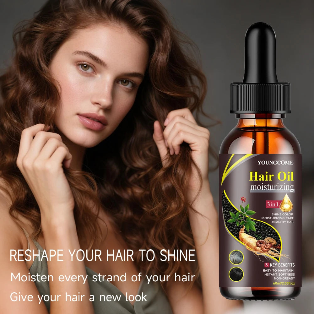 YOUNGCOME 3-in-1 Natural Herbal Moisturizing Hair Oil | 40–60ml