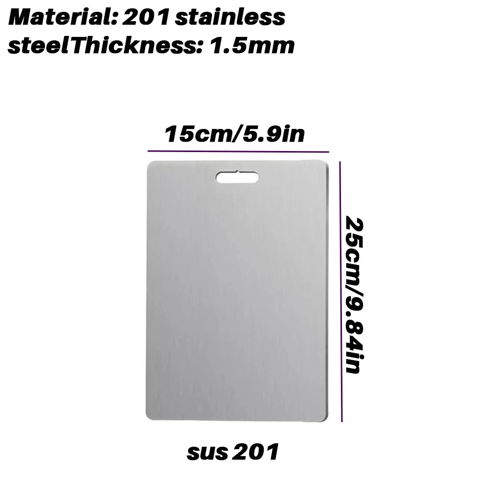 New stainless steel cutting board, multiple materials, for kitchen, home, camping, parties, and barbecues, usable on both sides Oasis Select 201 25x15cm