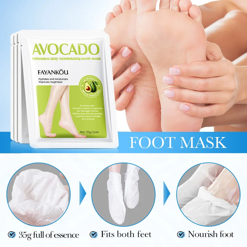 BIOAOUA Avocado Exfoliating Foot Mask 5 Pairs – Dead Skin Remover Exfoliating Foot Mask Oasis Select