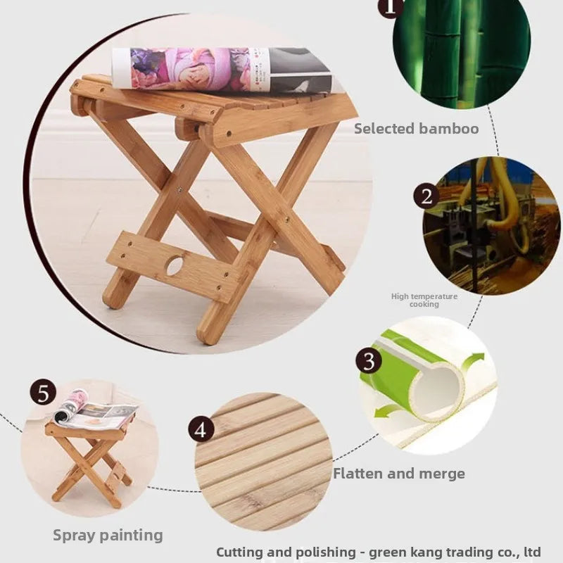 Nanzhu folding stool portable household solid wood Mazar outdoor fishing chair small bench small stool square stool wholesale Oasis Select