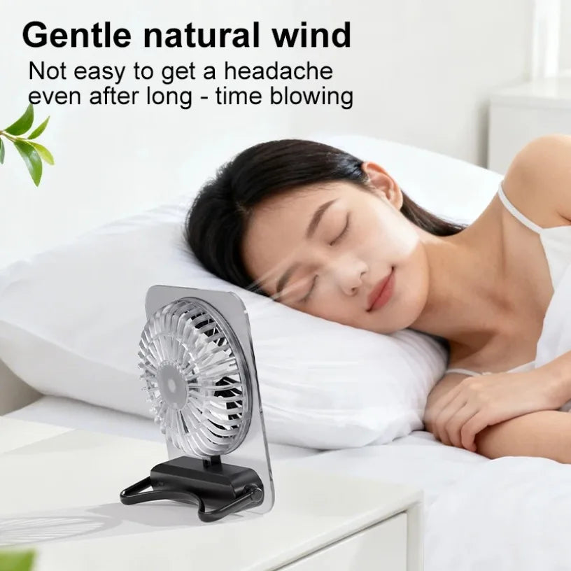 2026 New Transparent Desktop Fan Hanging Brushless Motor Low Noise Natural Wind Digital Display Type C Fan For Office Bedroom Oasis Select
