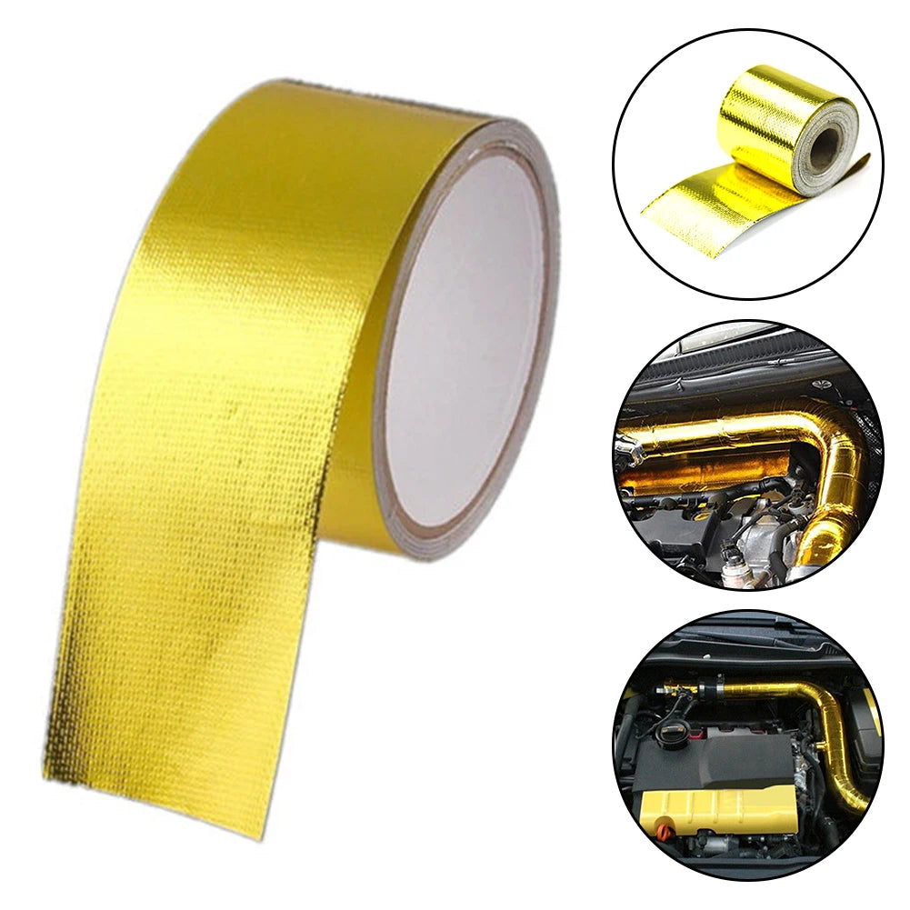 5M Car Motorcycle Exhaust- Wrap Pipe Header Heat Insulation Roll Tape High Temperature Heat Insulation Shield Wrap Tape Oasis Select