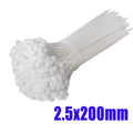 100-1000Pcs Wholesale Plastic Nylon CableTies Self-locking Cord Straps Adjustable Cables Fastening Loop Home Office Wire Zip Tie Oasis Select White-2.5x200mm 300pcs