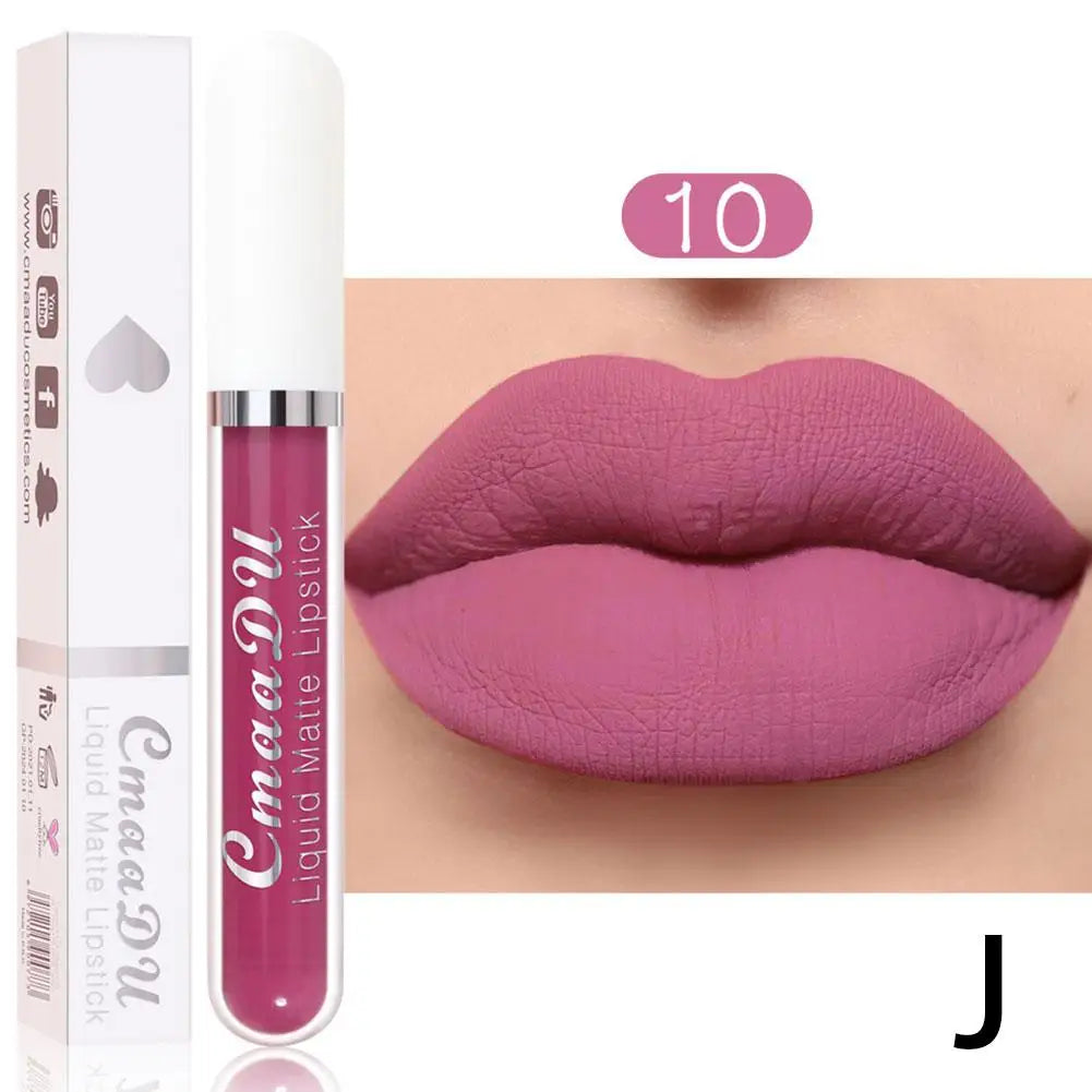 18 Color Waterproof Liquid Matte Lipstick Long Lasting Sexy Red Moisturizing Lip Gloss Velvet Non-Stick Lip Tint Makeup Cosmetic Oasis Select 10