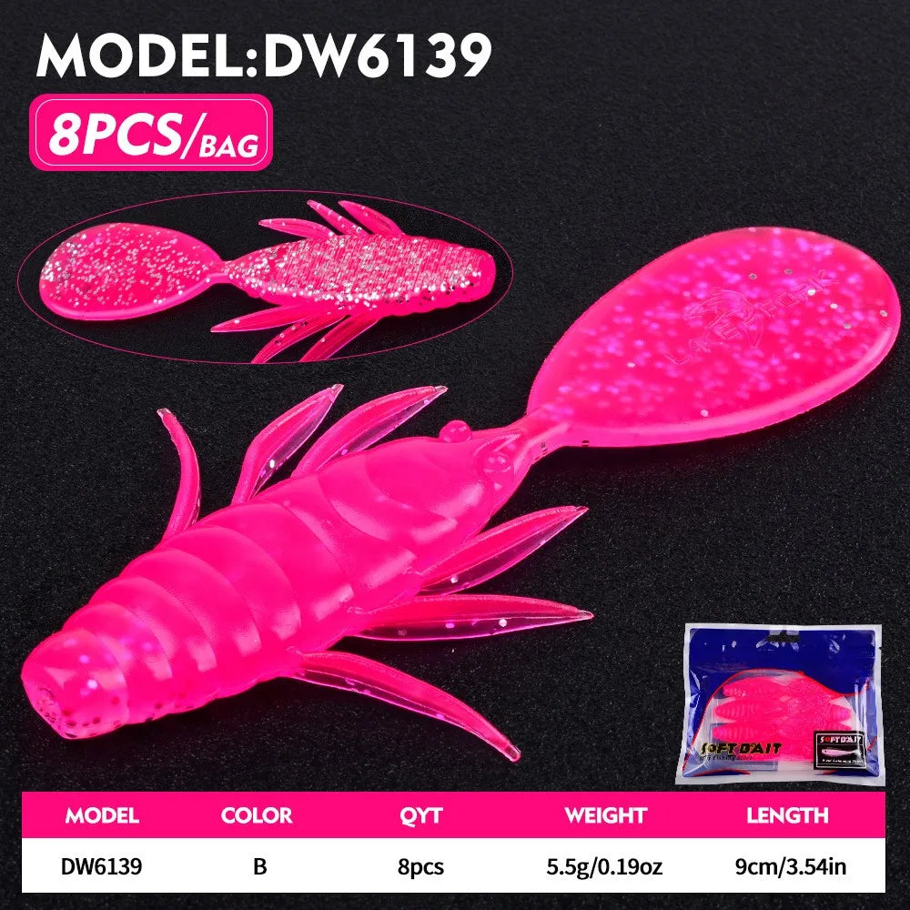 8PCS Soft Plastic Fishing Lure 9cm Paddle Tail Swim Bait For Bass Trout Perch For Predator Fish Oasis Select Color B