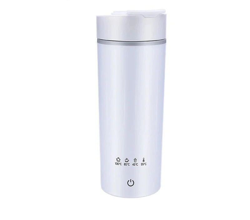 Portable Electric Kettle Mini Electric Kettle Tea Coffee Pot Anti-Scald Water Thermal Cup Keep Warm Hot Water Bottle for Travel Oasis Select white UK
