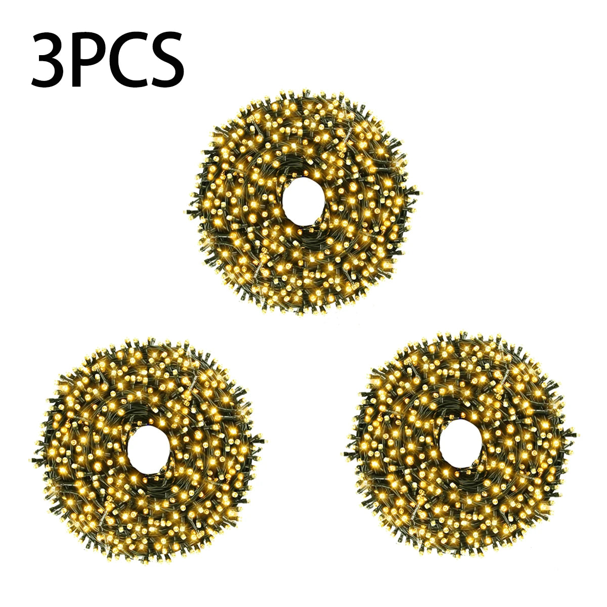 1/2/3Pcs LED String Light 10M/20M/30M Christmas Tree Fairy Outdoor Festoon 220V EU Plug/110V US Plug,Party Decor Lamp CW/WW/RGB Oasis Select 3PCS Warm White EU Plug 10M