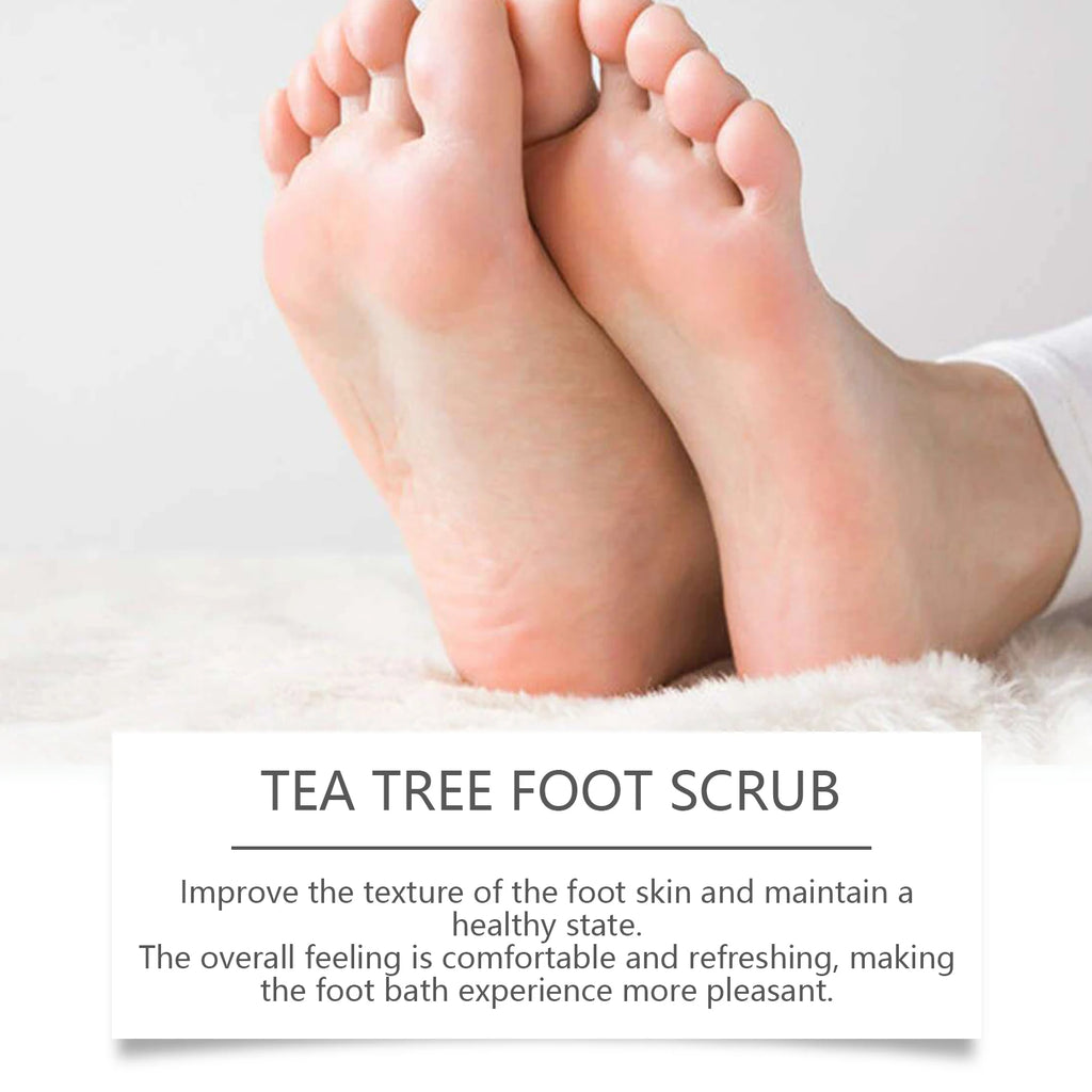 Exfoliating Tea Tree Foot Scrub Helps Remove Dead Skin Soften Rough Dry Feet Skin Cleansing Moisturizing Smooth Cracked Heels Oasis Select
