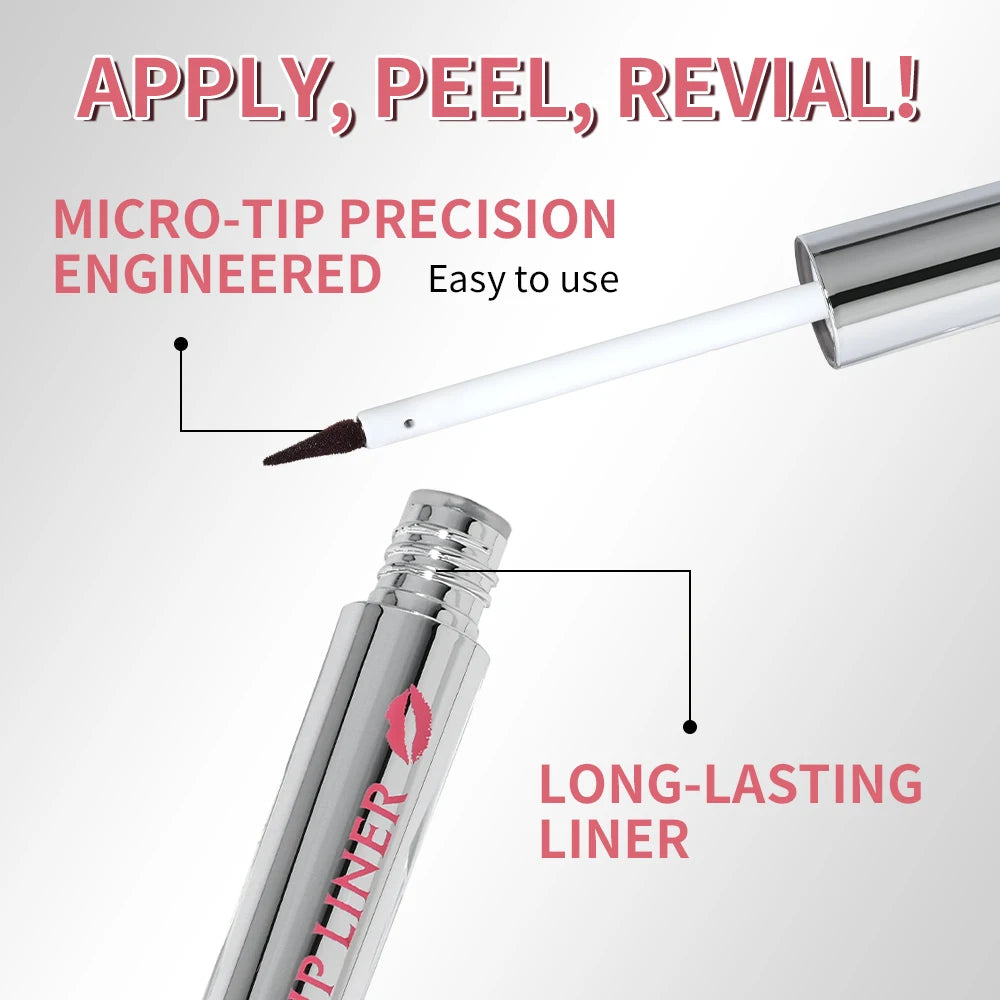 Waterproof Lip Liner Peel Off Tattoo Lipgloss Waterproof Long Lasting Matte Lip Tint Brown Contour Tear-off Lips Stain Cosmetics Oasis Select