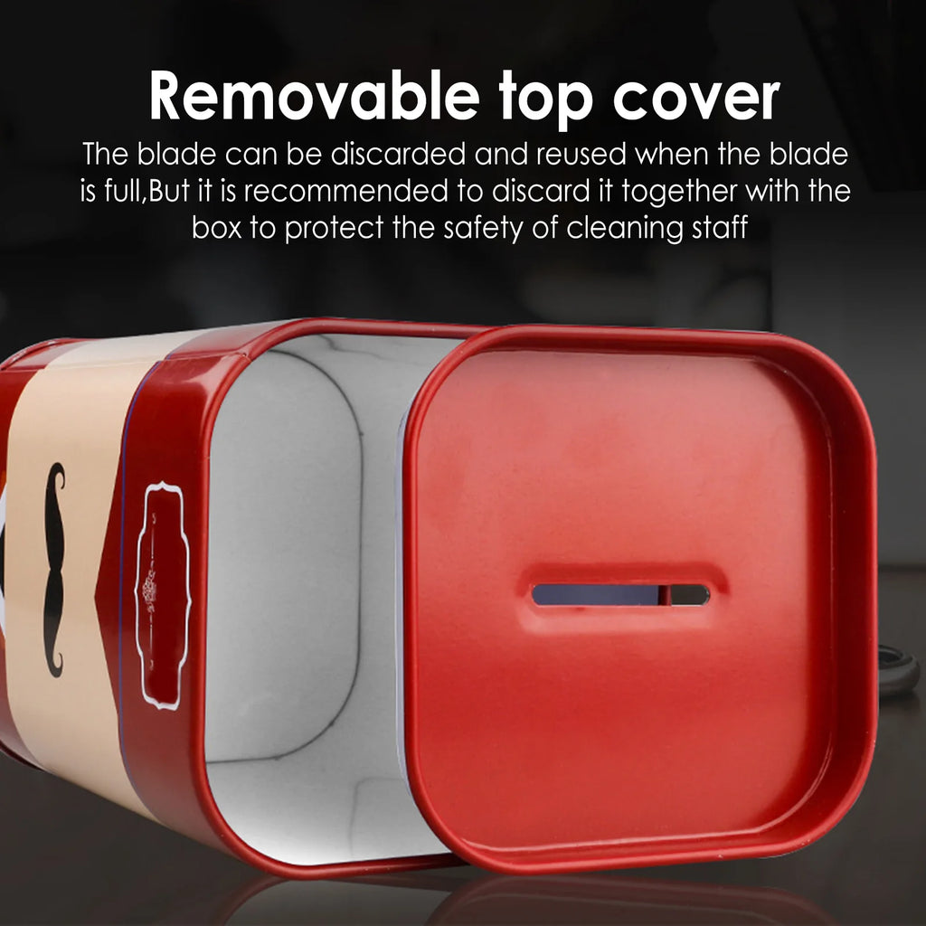 Stainless Steel Razor Blade Disposal Case Safe Waste Blade Storage Box Razor Safe Barber Shop Home Blade Recycling Container Box Oasis Select