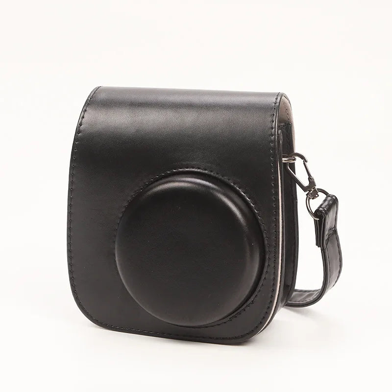 Fuji Polaroid Mini 12 Solid Color Camera Bag Digital Camera Storage Protective Case Crossbody Carry Case Accessory Oasis Select black