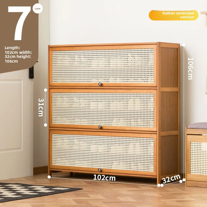 Imitation rattan woven shoe cabinet, simple shoe rack at the door of the home, economical, good-looking indoors Oasis Select Seven floors 102