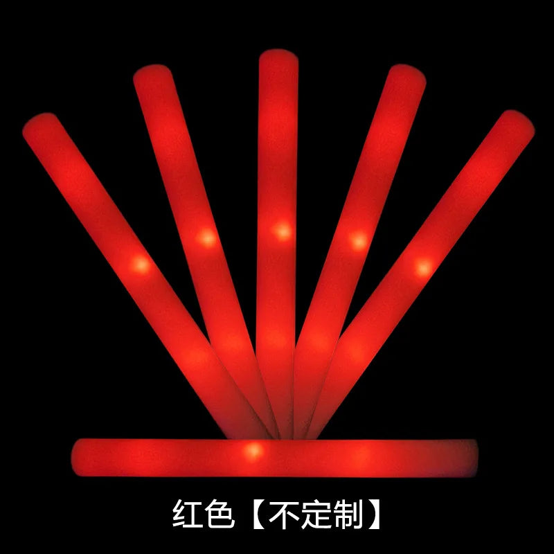 Silver Sponge Glow in The Dark Flash Stick - Colorful & Customizable Party Decoration Glow Stick Oasis Select red 10PCS (4x48cm)