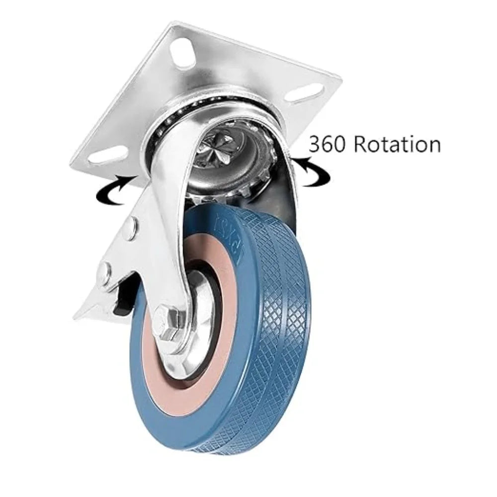 Custom 3 Inch Universal Wheel Brake Gray Rubber Wheel 4 Inch Industrial Caster Cart Pulley Roller Roller Rack Silent Wheel Oasis Select