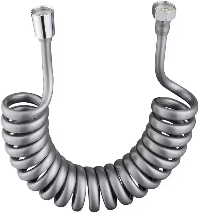 New 1.5-5M Spring Flexible Retractable Hose Shower Head Toilet Bidet Water Pipe Plumbing Bathroom Spiral Flexible Shower Hose Oasis Select Grey 5.0M