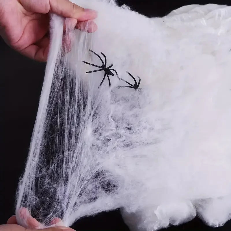 1-20PCS Halloween Decoration Stretchy Spider Web Cotton Cobweb Horror Prop for Haunted House Bar Party Scene Scary Decor Use Oasis Select