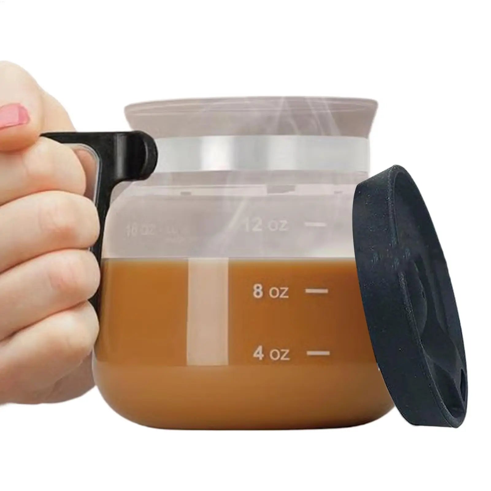 Clear Coffee Mug 16oz Glass Coffee Mug Tea Cup Pot Drinking Cups with Lid for Hot Cold Beverage Milk Latte Cappuccino Water Oasis Select