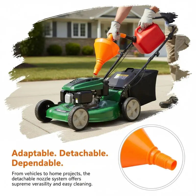 1 Set Plastic Oil Funnel Right Angled Funnel Car Motorcycle Multi Caliber Refueling Funnel Kit Detachable Nozzle And Filter Oasis Select