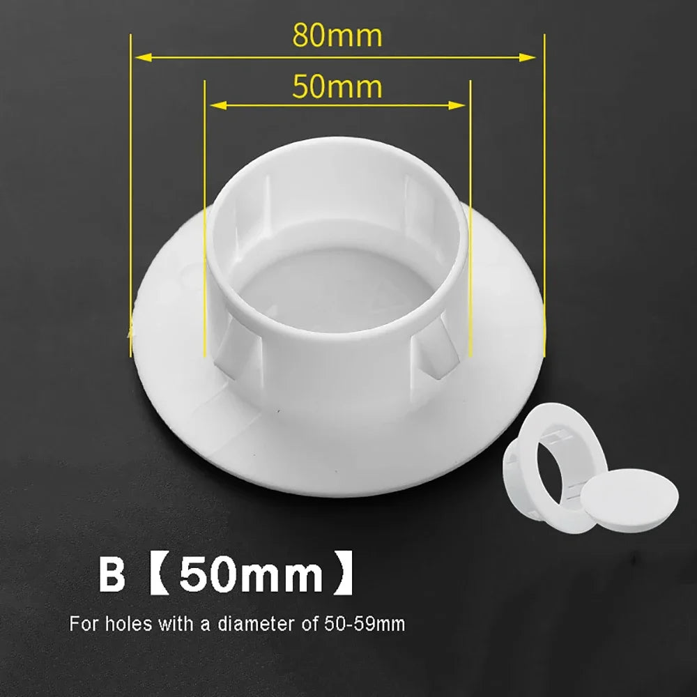 Separable Wall Hole Decorative Cover Protective Vents Decor Cap PP Plastic Plug 40 50 60 70 80 100mm Junction Box Outlet Cover Oasis Select B - 50mm 1pcs