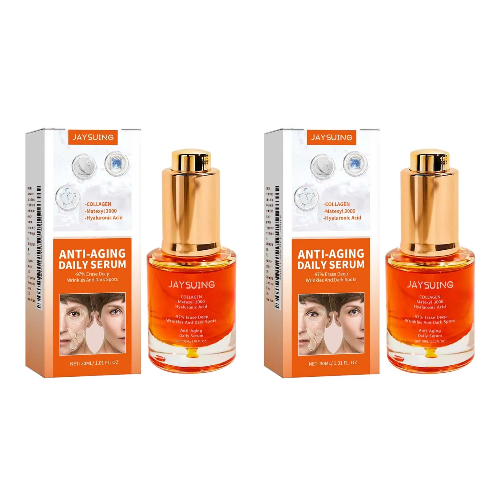 Collagen Firming Face Serum W-rinkles Removal Firming Lifting Anti A-ging Fade Fine Lines Essence Brighten Moisturizing Serum Oasis Select 2Pcs 30ml Boxed