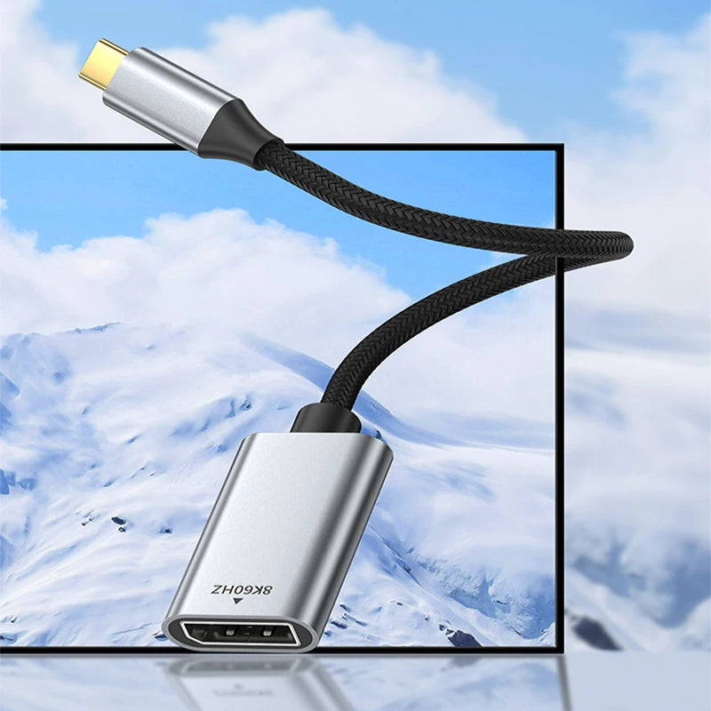 8K USB 3.1 Type C To Displayport Cable 8K@60Hz 4K@144Hz DP 1.4 Adapter USB C Display Port Video Adapter for MacBook Pro Air M1 Oasis Select