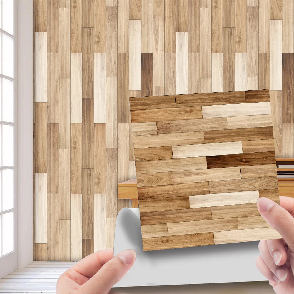 Imitation Wood Grain Texture Tiles Pasted Antique Self-adhesive Retro