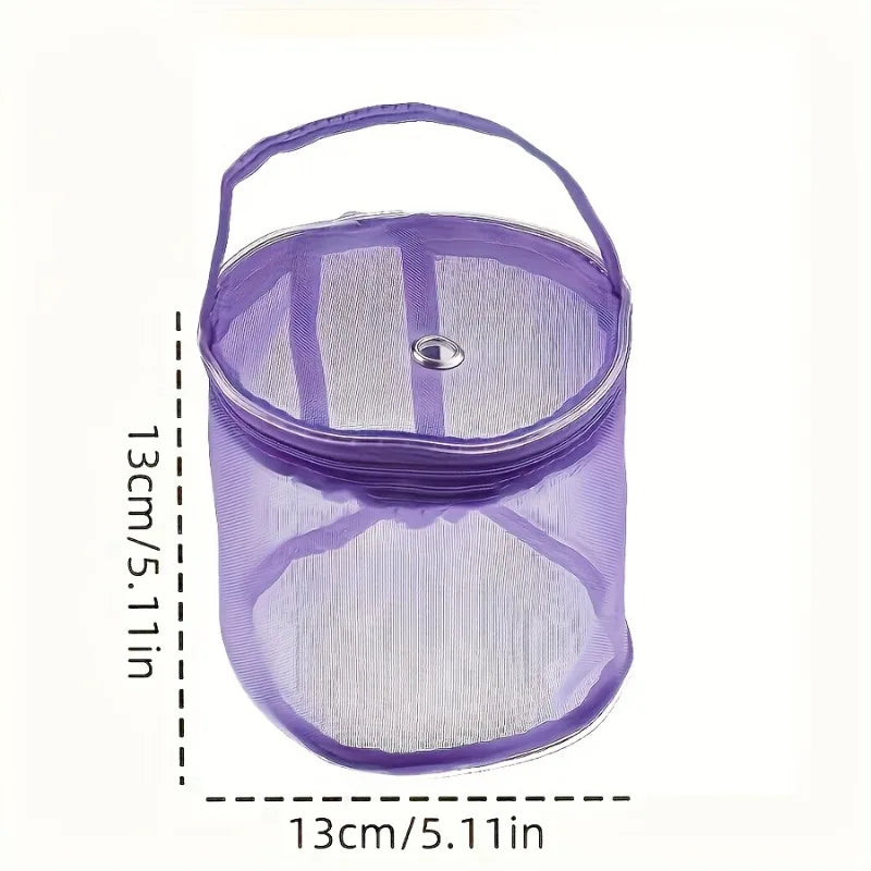 1pc Colorful Nylon Mesh Knitting & Crochet Storage Bag with Zipper Closure - Durable Craft Organizer for Yarn, Hooks, Needles Oasis Select