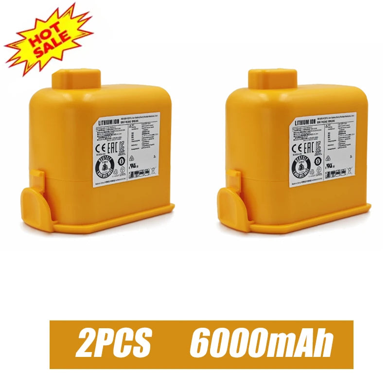 Replacement Battery6000mAh For LG Cord Zero A9 Max A9 Plus A9 Ultimate A9MULTI A9MULTI2X A9PETNBED Vacuum Cleaner EAC63382208 Oasis Select LG A9-6000mAh 2PCS