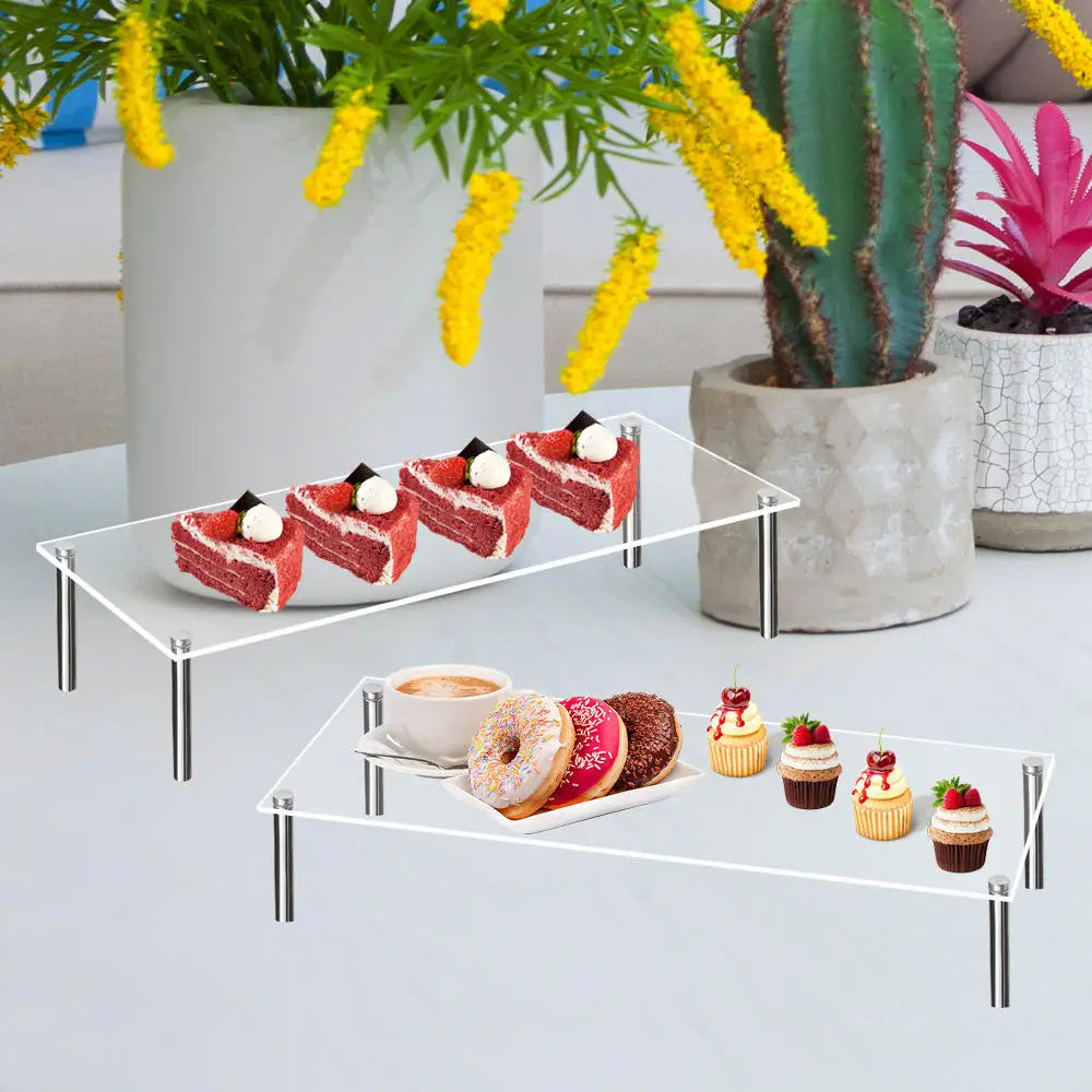 Stainless Steel Stand Acrylic Display Stands Clear Display Shelf Cupcake Display Riser Makeup Holder for Decoration Organizer Oasis Select