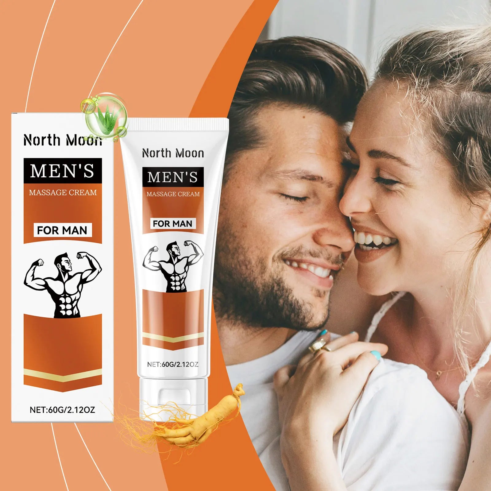 North Moon Ginseng Man Body Shaping Cream Keep Moisturize Improve Elasticity Reduce Sagging Relax Muscle Belly Tightening Creams Oasis Select